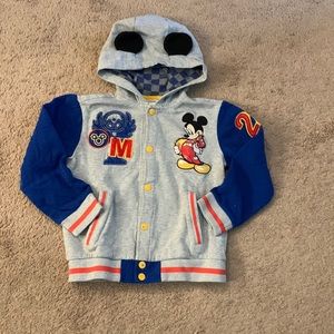Mickey Mouse Button Down Sweatshirt Hoodie